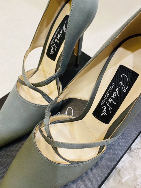 Pass giày Charles & Keith EU36  Satin Criss Cross Pumps 11cm