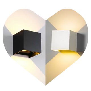 Sale _ Đèn Hắt Tường 2 Đầu chống nước lắp ngoài trời- Điều Chỉnh Hướng Ánh Sáng công suất 6w ánh sáng vàng