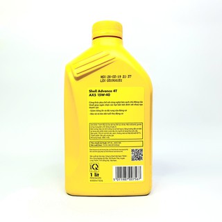Nhớt xe số SHELL ADVANCE AX5 15W40 800ML/1L