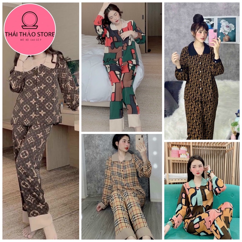 Đồ Bộ Tay Phồng Tiểu Thư- pijama Tiểu Thư- Đồ Bộ Pijama Lụa Mango Cao cấp- Bộ Dài