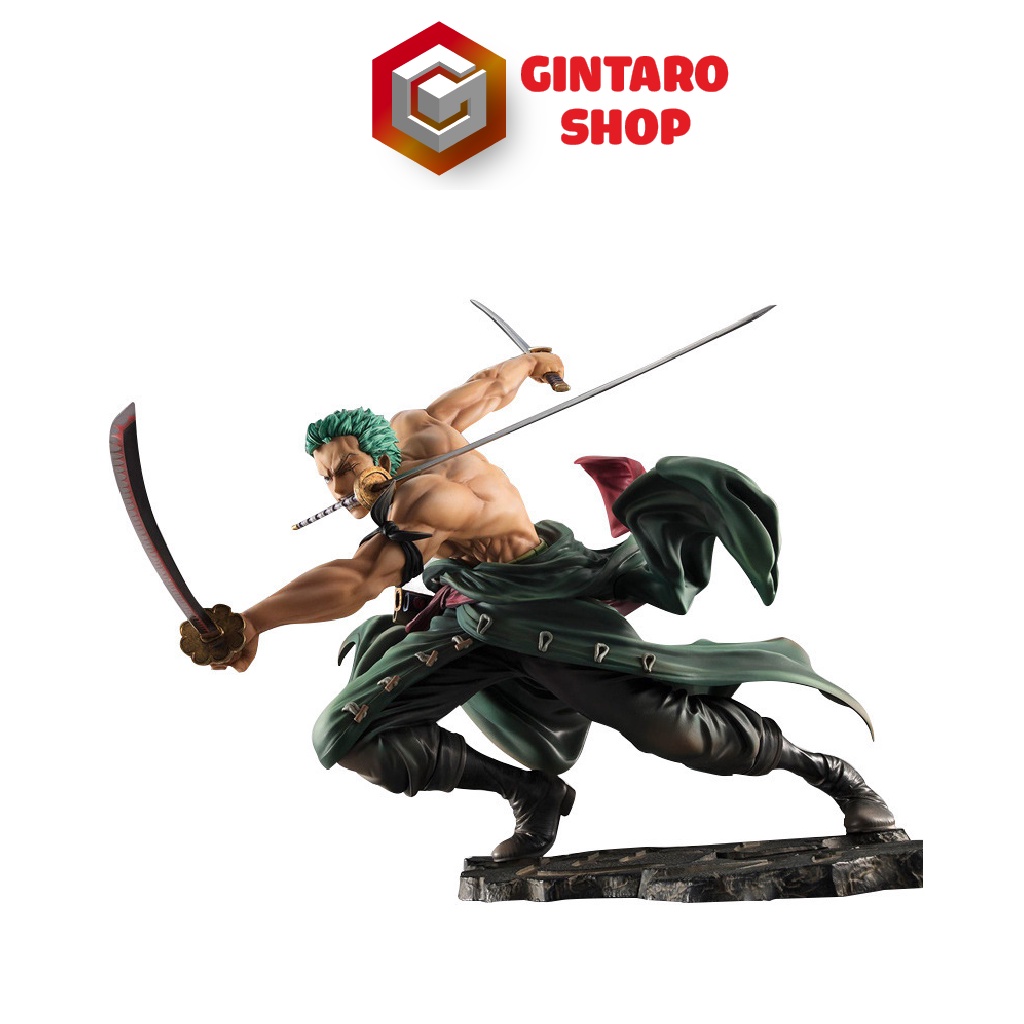 Mô hình One Piece Zoro 3000 thế giới, Mô hình Zoro cầm 3 kiếm haki với 2 đầu có thể thay thế được GINTARO SHOP