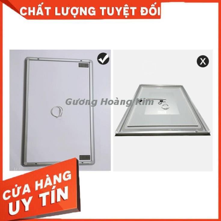 Gương elip oval bầu dục trang điển treo tường đèn led cảm ứng thông minh ại kích thước 50x70cm - guonghoangkim