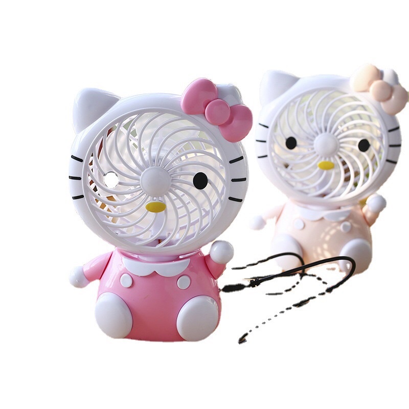 Quạt Mini Để Bàn Kitty Pin Sạc Usb Ngộ Nghĩnh Đáng Yêu