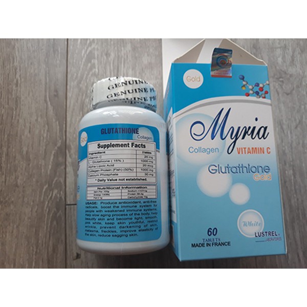 [GIÁ GỐC] Viên uống trắng da Myria Glutathione-chính hãng-nhập khẩu pháp