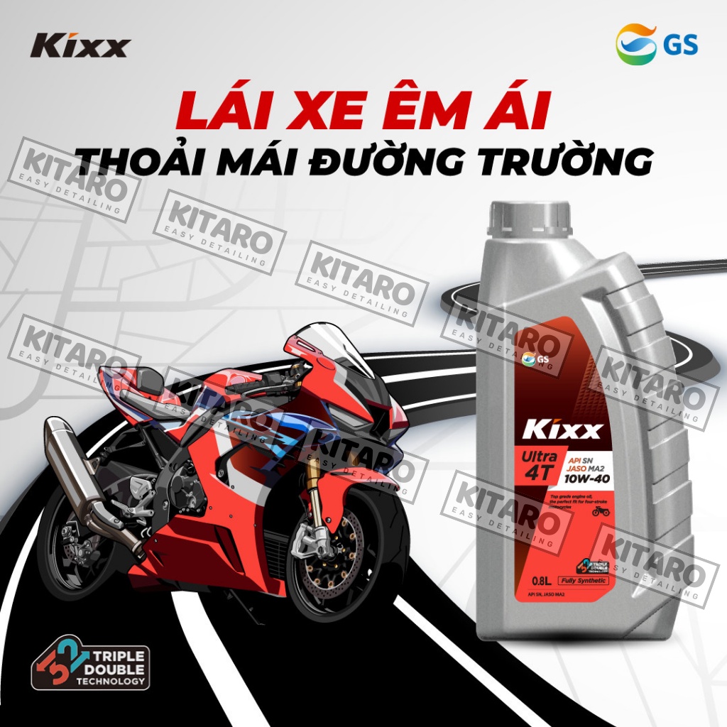 Nhớt Kixx Ultra 4T 10W40 1L 100% Tổng Hợp