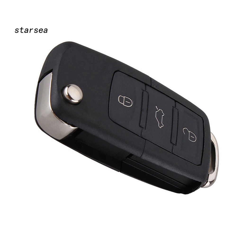 Vỏ Chìa Khóa Điều Khiển Từ Xa 3 Nút Gấp Được Cho Bora Passat Golf Polo Jetta