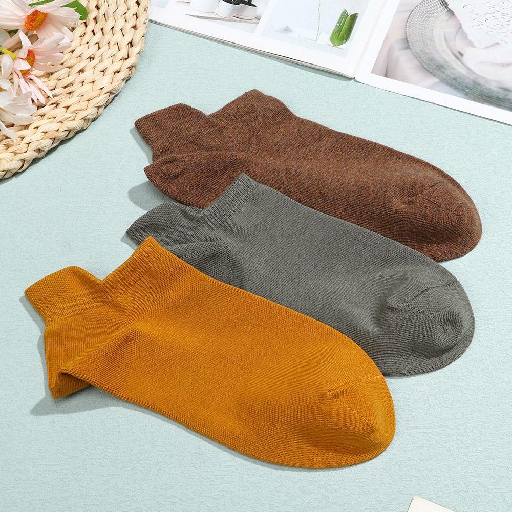 ♕BSUNS♕ Casual Cotton Socks Ankle Socks Boat Socks Sports Socks Men Solid Color High Quality Breathable Spring and Summer/Multicolor