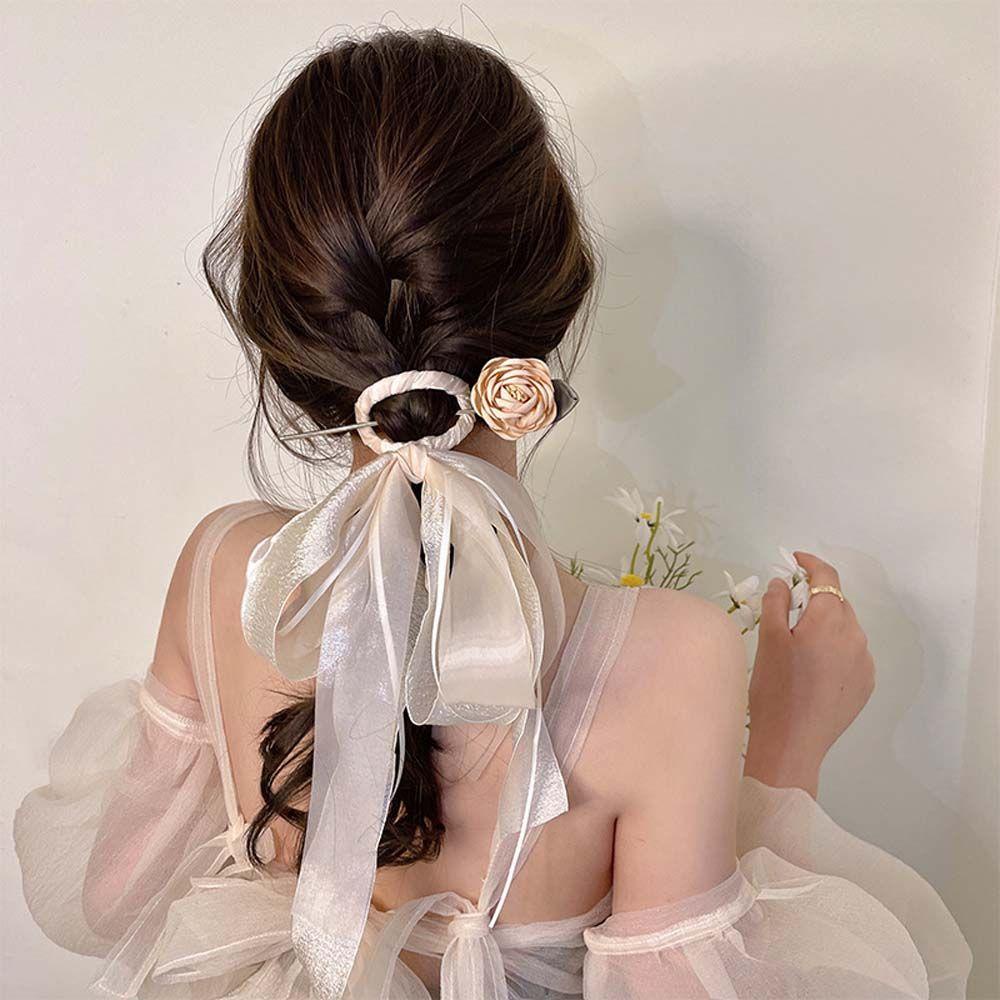 Trâm Cài Tóc Phối Nơ Lưới Phong Cách Trung Hoa Cổ Điển 15H