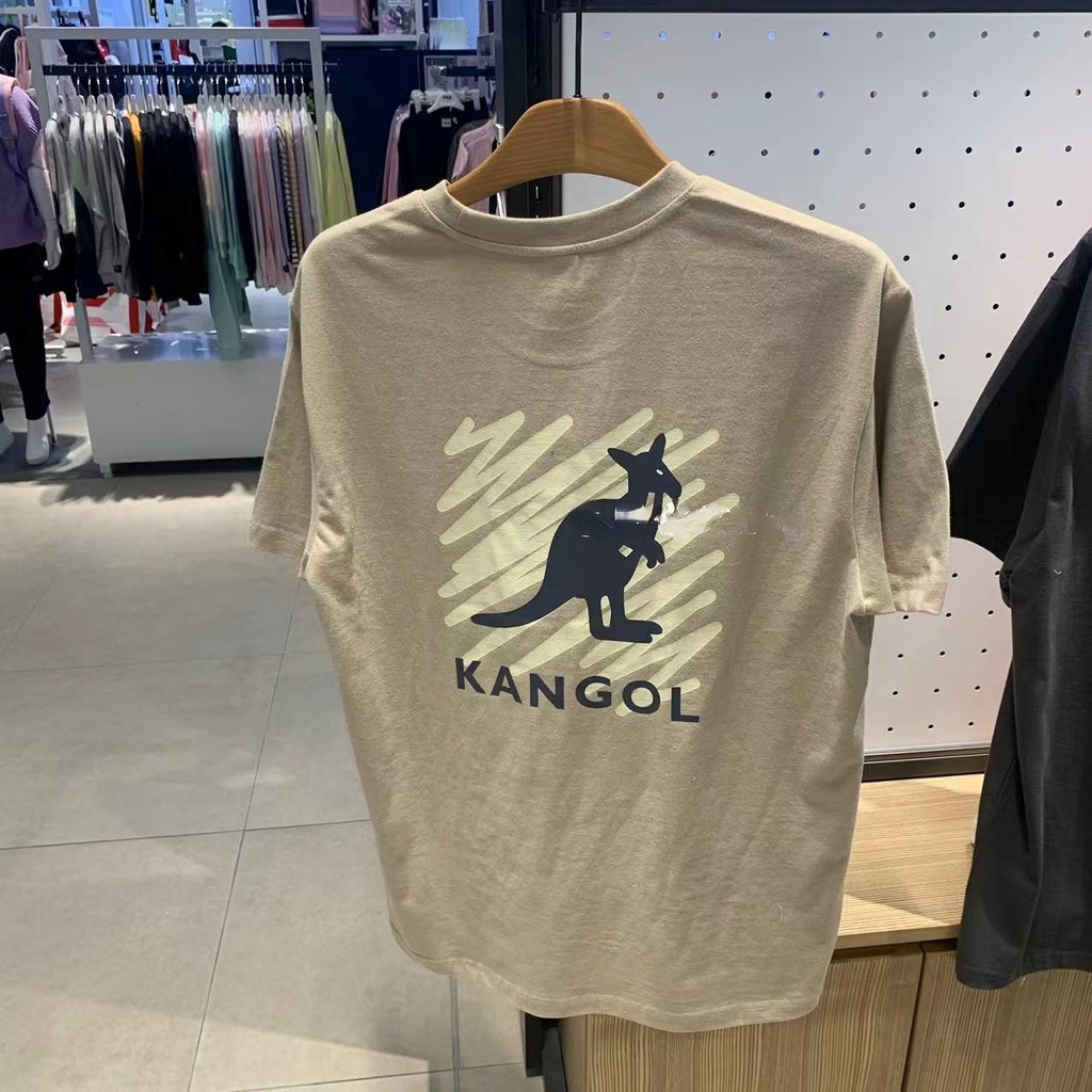 Áo Thun Cotton Cổ Tròn Dáng Rộng Ngắn Tay In Hình Graffiti KANGOL Graffiti Mùa Hè Phong Cách Mới Dành Cho Nam Nữ