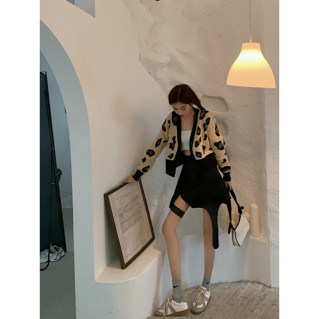 [ HÀNG ORDER ] Áo khoác cardigan Tiric croptop họa tiết da báo CÓ HÌNH THẬT | BigBuy360 - bigbuy360.vn