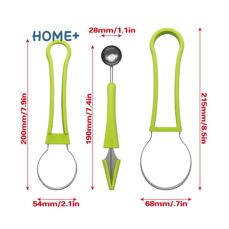 Bộ Dụng Cụ Điêu Khắc Trái Cây 3 Trong 1 Bằng Thép Không Gỉ 3 Trong 1