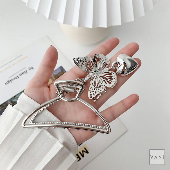 Kẹp Tóc Càng Cua Kim Loại Phối Xích Bướm Bay Butterfly Phong Cách Hàn Quốc - Vani Store [PKT00185]