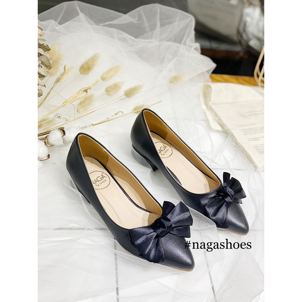 GIÀY BÚP BÊ NAGASHOES MŨI NHỌN PHỐI NƠ CAO NAB43 | BigBuy360 - bigbuy360.vn