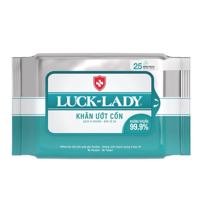 Khăn ướt cồn Luck- Lady 25 tờ kháng khuẩn