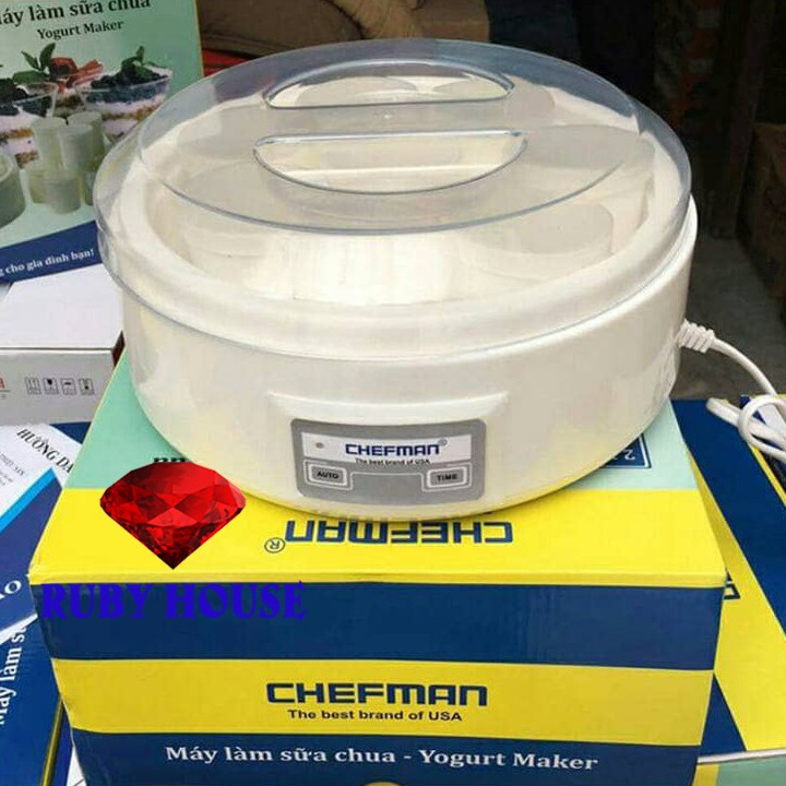 Máy làm sữa chua 8 cốc nhựa Chefman CHÍNH HÃNG, máy ủ sữa chua lựa chọn số 1 của các bà mẹ-Ruby House