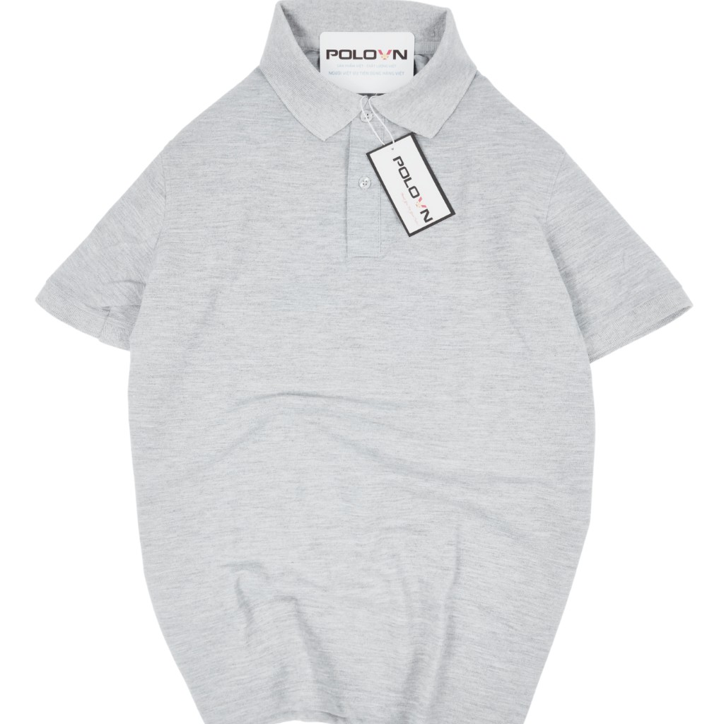 Áo thun Polo nam cổ bẻ Basic màu Xám Trắng , vải cá sấu - không ra màu, co giãn thoải mái, form regular fit | BigBuy360 - bigbuy360.vn