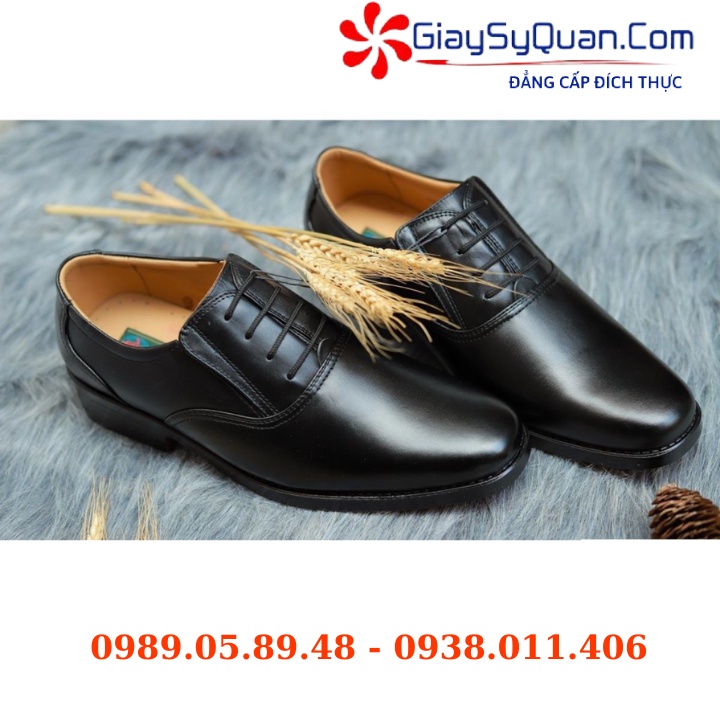 Giày tây lười tăng chiều cao - Giày da nam công sở giúp phái mạnh tăng 7cm Mã 535A-CAO màu đen, đế PU chống mài mòn tốt
