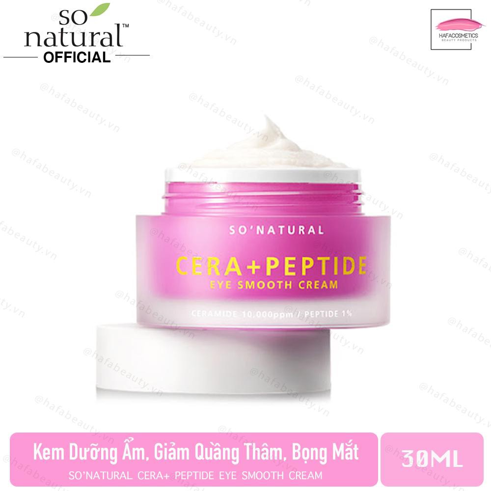 [30/05/2023] Kem Dưỡng Ẩm, Giảm Nếp Nhăn, Quầng Thâm Vùng Mắt So Natural Cera+ Peptide Eye Smooth Cream 30ml - Kem mắt