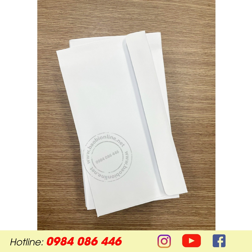10 HOẶC 20 BAO THƯ TRẮNG GIẤY FORT 80/100/120GSM NẮP NGANG 17x23CM CÓ SẴN - BAOBIONLINE