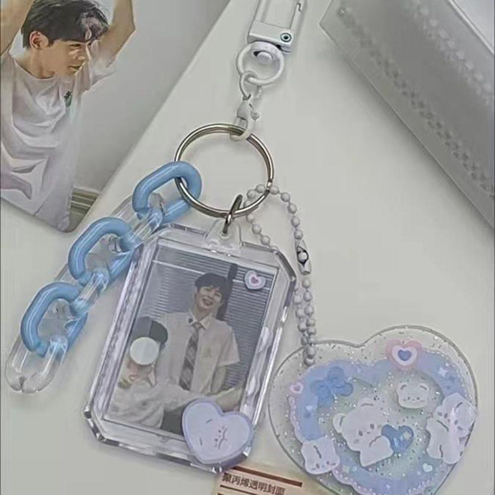 Móc Chìa Khóa / Thẻ Ảnh Trong Suốt Thiết Kế Dễ Thương Tiện Dụng Cho Học Sinh