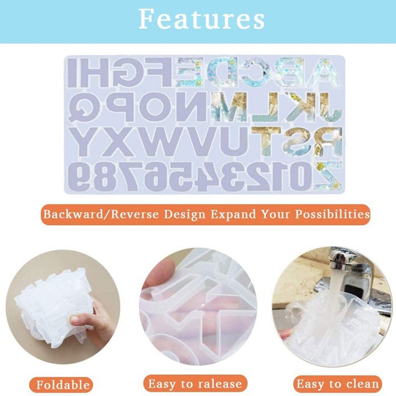 Sa Khuôn Silicon Làm Móc Khóa / Trang Sức Hình Chữ Cái Tiếng Anh