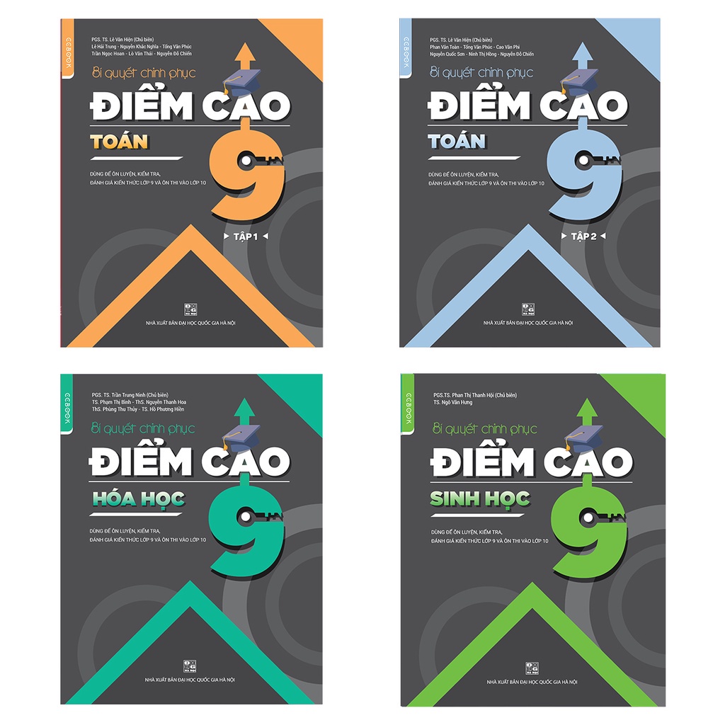 Sách - Combo Bí quyết chinh phục điểm cao Toán 9 ( tập 1 + tập 2 ) - Hóa Học 9 - Sinh Học 9