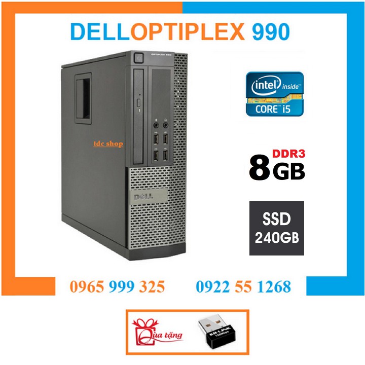 Thùng Đồng Bộ Dell Optiplex 990/ 790 (Core i5 2400 / 8G / SSD 240G ), Tặng USB Wifi , Bàn di chuột , Bảo hành 02 năm