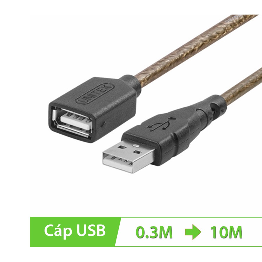 Dây nối dài USB Unitek 10m - Sử dụng cho bàn phím, chuột, máy chiếu, màn hình cảm ứng