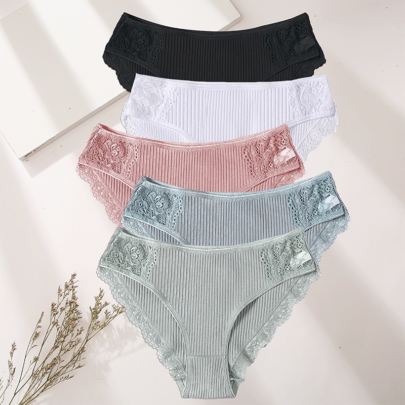Bộ 5 quần lót FINETOO bằng cotton mịn cho nữ