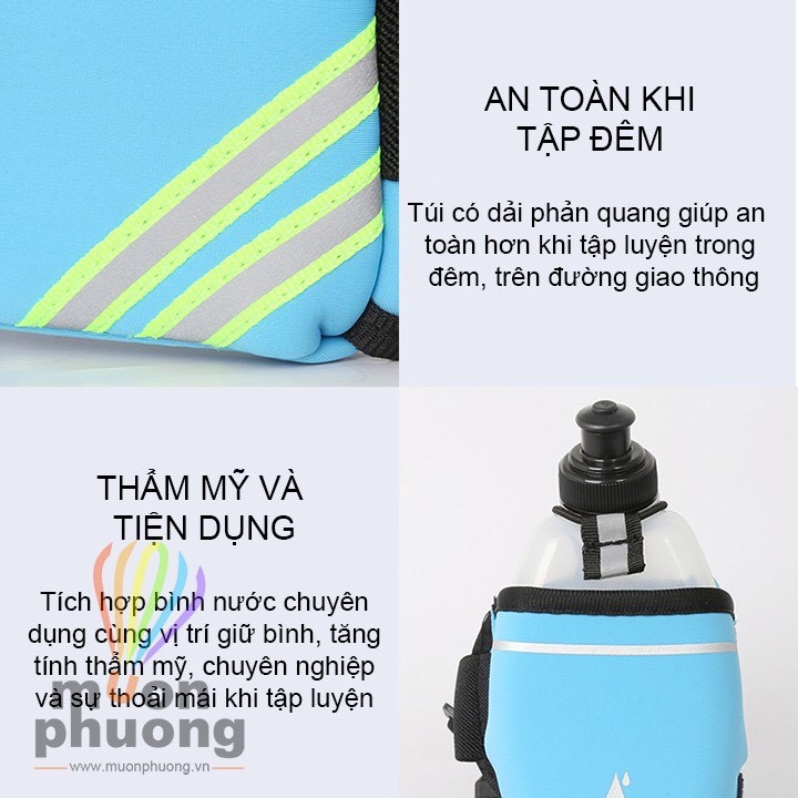 Túi Đeo Hông Chạy Bộ Có Ngăn Đựng Bình Nước tiện lợi-Túi thể thao đa năng TTC4(Không kèm bình)