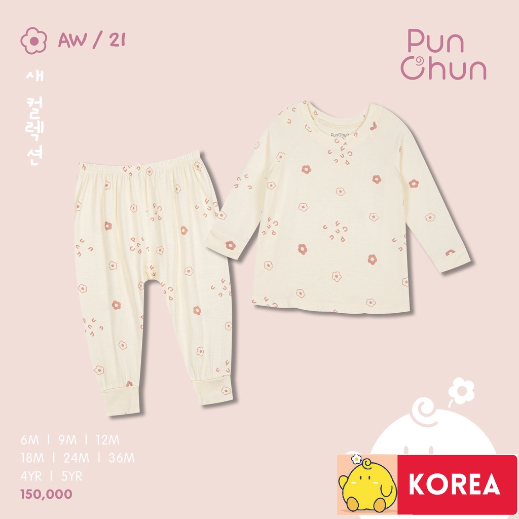 Punchun bộ dài tay raglan cho bé AW2021D08