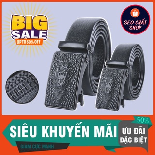 Thắt lưng nam da khóa tự động mặt cá sấu nam tính - Dây nịt nam da cá sấu