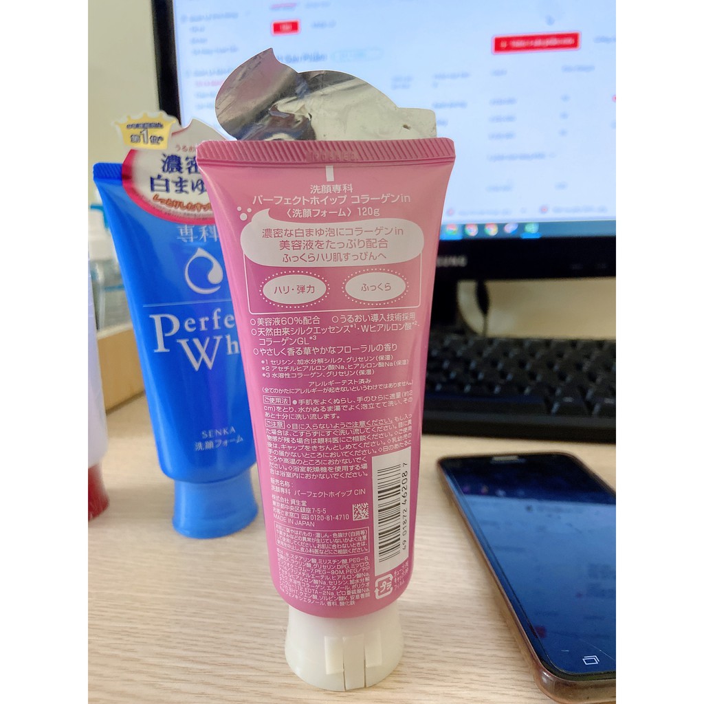 Sữa rửa mặt tạo bọt bổ sung Collagen Senka Perfect Whip Collagen In 120ml | BigBuy360 - bigbuy360.vn