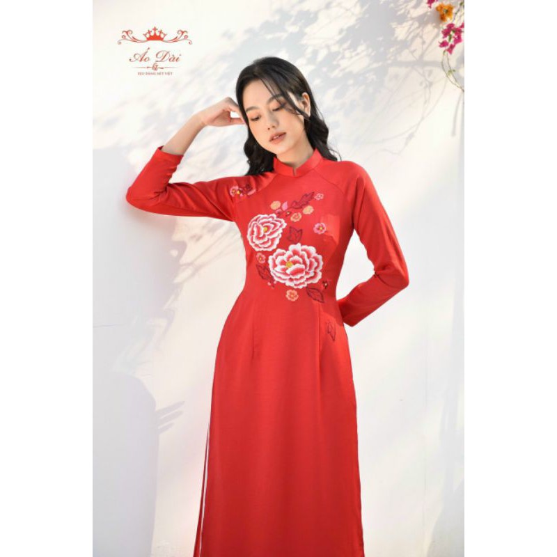 ÁO DÀI ĐỎ MẪU ĐƠN KÉP THƯỚT THA💕TOÀN BỘ VIDEO VÀ ẢNH THẬT💕