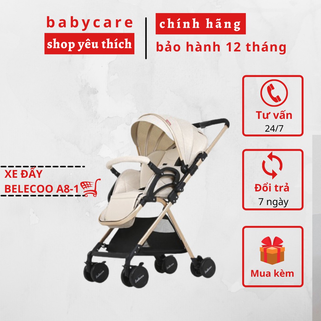 [Mã 1511FMCGSALE giảm 100K đơn 500K] Xe Đẩy 2 Chiều Belecoo Hàng Chính Hãng