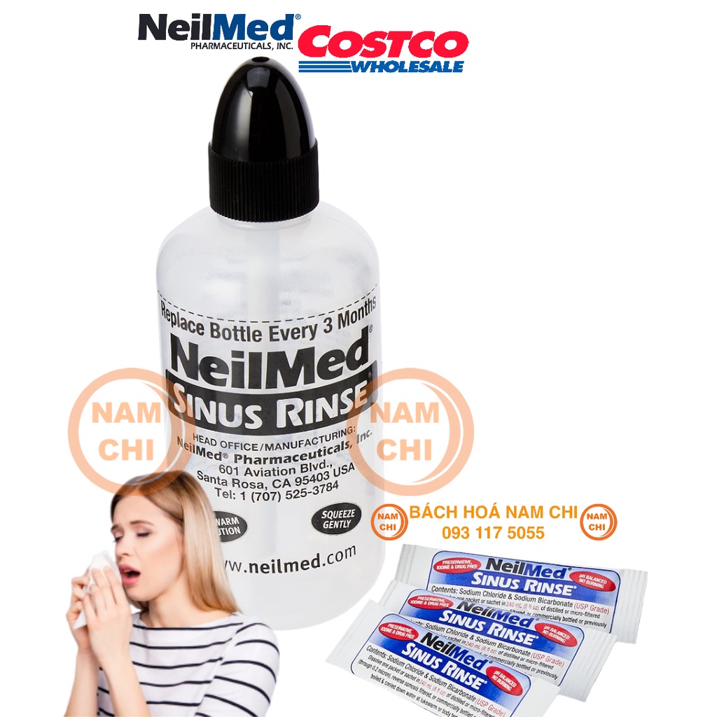 Tách Lẻ Bình Rửa Mũi 240ml Xịt Mũi  Nasa Mist Spray 75g Neilmed Sinus Rinse Giảm Hắt Hơi Sổ Mũi Hiệu Quả