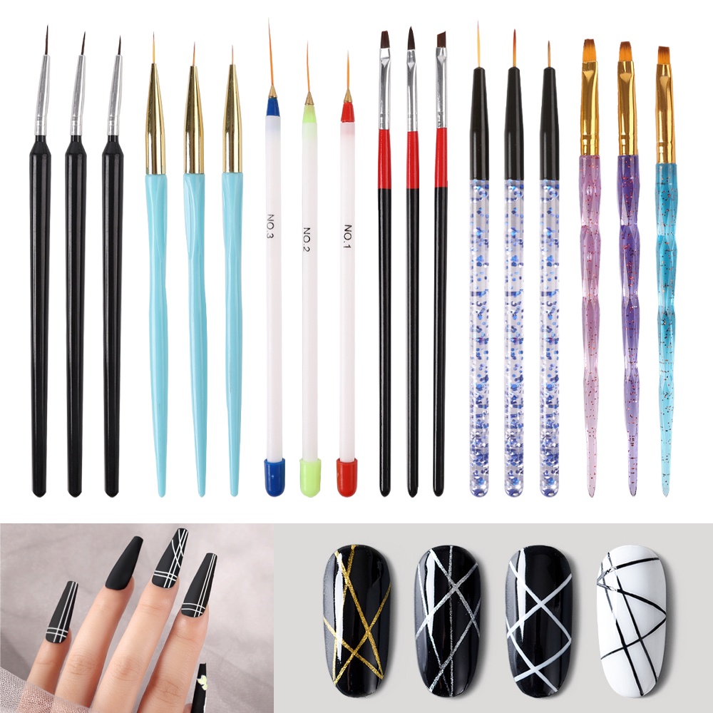 Set 3 Cọ Vẽ Trang Trí Móng Tay Chuyên Nghiệp