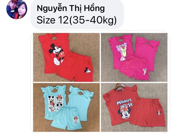 Bộ cotton cánh tiên bé gái 20-50kg