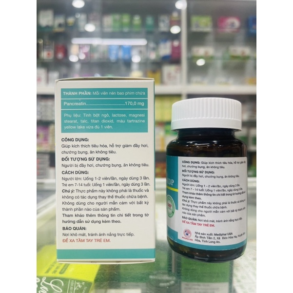 Pancretin - dùng khi bị đầy hơi, chướng bụng, ăn không tiêu