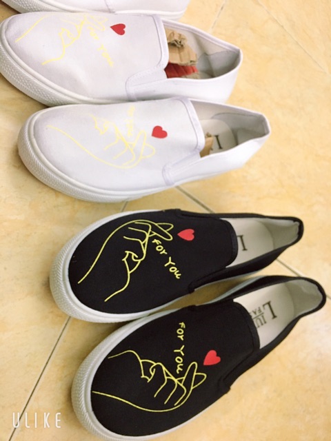 Giày lười vải đen trắng có sẵn | BigBuy360 - bigbuy360.vn