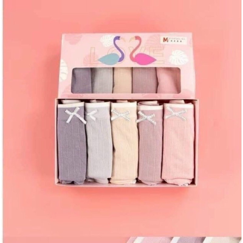 HỘP 5 QUẦN LÓT COTTON CON HẠC