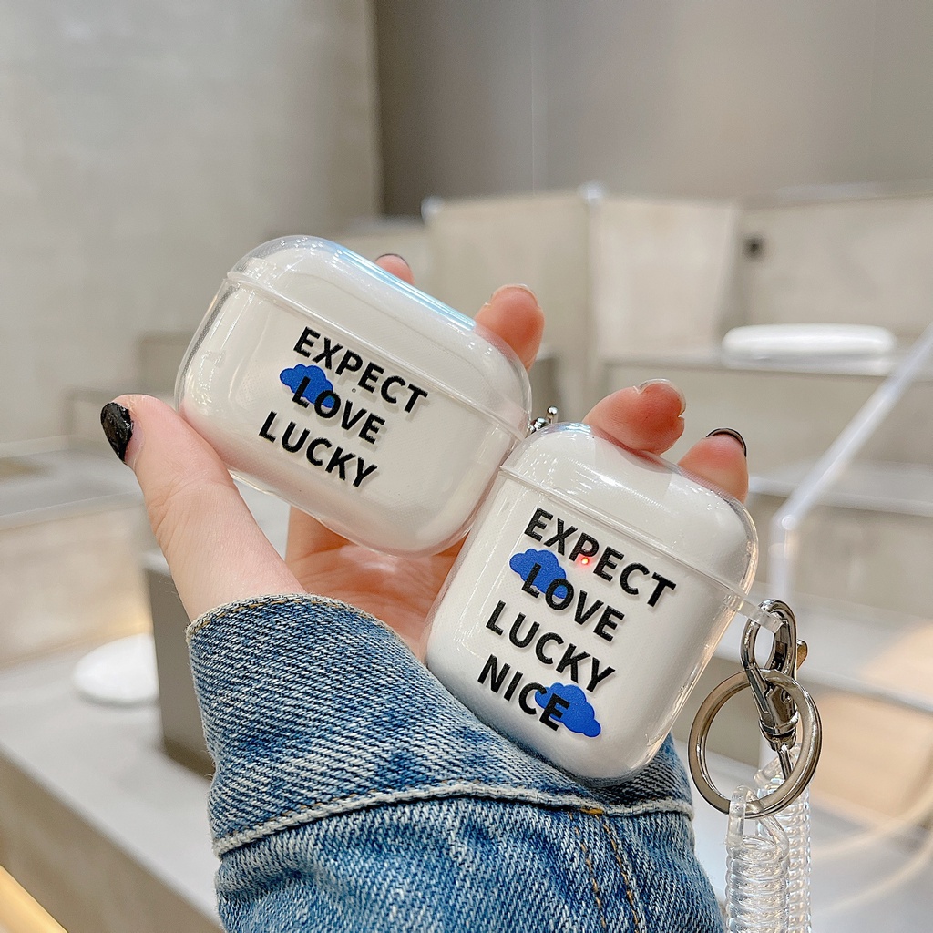 Vỏ Bảo Vệ Hộp Sạc Tai Nghe airpods 1 2 Pro 3rd Generation Pro 1/2 Trong Suốt Chống Sốc Họa Tiết Hoạt Hình Kèm Dây Đeo Kiểu Nhật Hàn