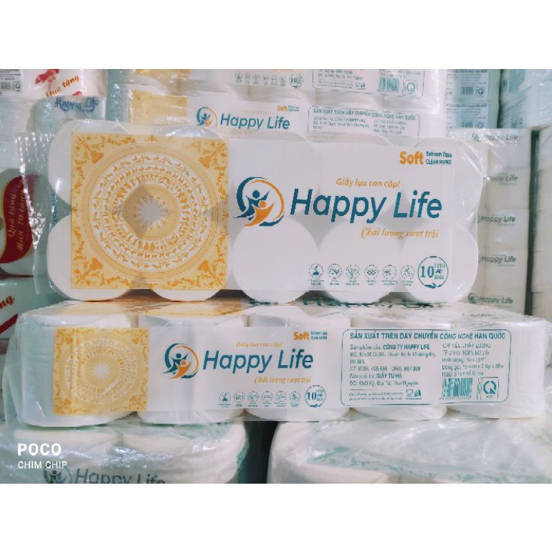 Giấy vệ sinh Happy Life 10 cuộn 4 lớp 1.5kg