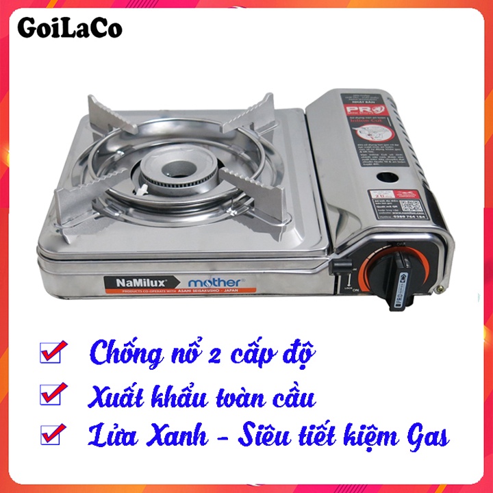 Bếp gas du lịch inox Namilux PL-2111AS , Bếp gas Mini an toàn, tiết kiệm gas, Bảo hàng chính hãng 12 tháng