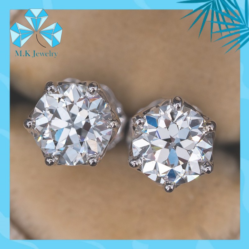 ( Size 8ly1 ) - Kim cương nhân tạo Moissanite nước D - FL . Kiểm định quốc tế GRA.
