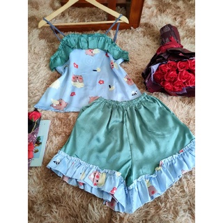 PIJAMA, NGỦ LỤA 2 DÂY, BỘ ĐÙI DỄ THƯƠNG (ẢNH THẬT)