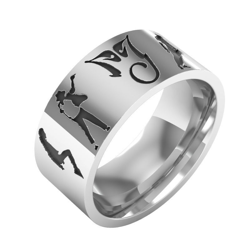 Nhẫn inox khắc hình Michael Jackson thời trang