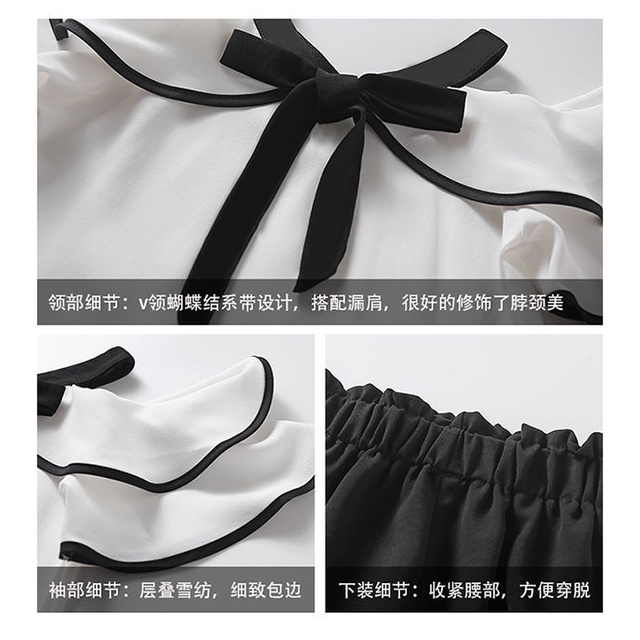 Bộ Áo chiffon Hở Vai + Quần Yếm Thời Trang Mùa Hè 2022 Mới Dành Cho Bé Gái