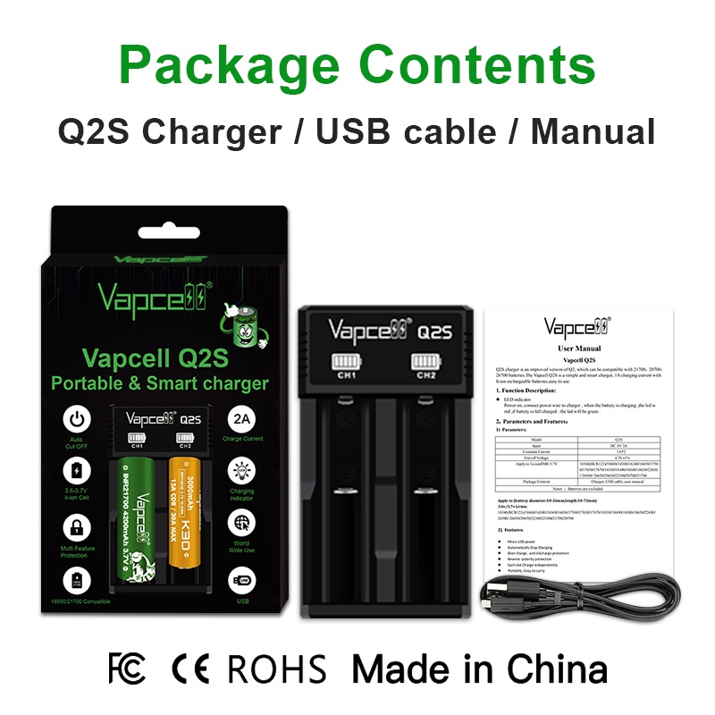 Bộ sạc pin thông minh Sofirn USB 2S 1A 2 dùng cho Pin 21700 18650 18350