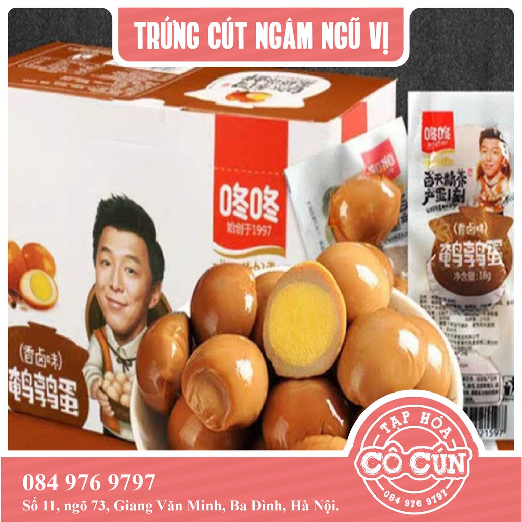 Trứng cút ngâm tương đủ vị DongDong - Hộp 20 gói 60 quả